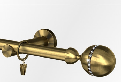 Karnisze metalowe z końcówką Corso cristal  160cm