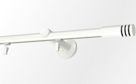 Karnisz pojedynczy biały szynowy Malibu 390cm
