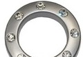 Przelotki z kryształkami- CRYSTAL- chrom mat 5 szt.