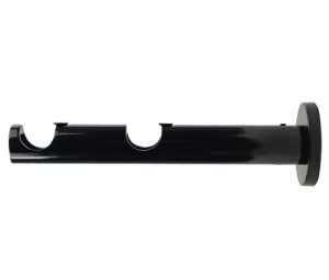 Czarny połysk uchwyt ścienny prosty podwójny Ø 19 mm