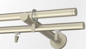 Karnisz 350cm szyna/rura przedłużony z końcówkami Nobia