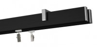 Karnisze Square line Sufitowy w kolorze profil - czarny, wspornik - aluminium