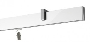 Karnisz Square line Sufitowy  w kolorze profil - biały, wspornik - aluminium